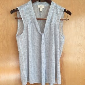 The Loft - Blue & White Dot - Sleeveless Blouse